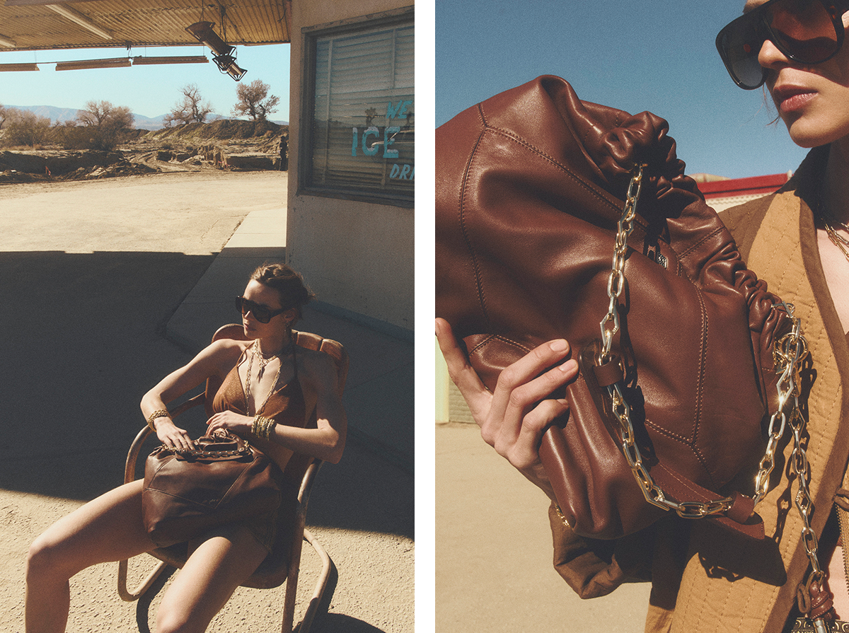 A woman and her brown June tote bag